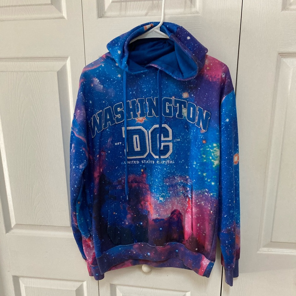 DC Washington DC Cosmic Galaxy Hoodie Sz:L